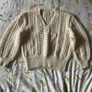 Handmade Cream Knit Sweater